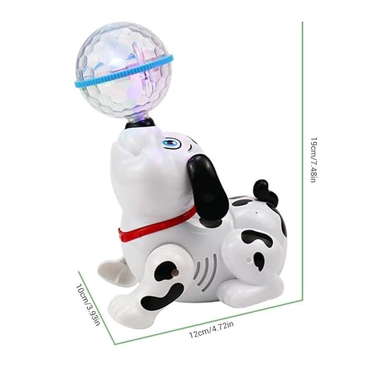 Dancing Dog Toys with Led Lights Flashing and Music, 360 Body Spinning Dog Toy - Tuno Toys