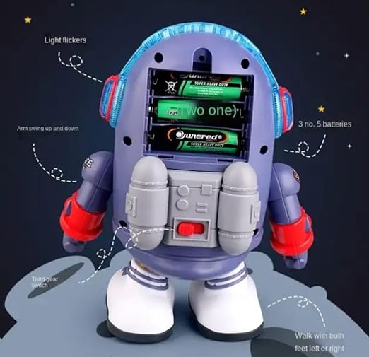 Dancing Space Duck Toy Battery Operated Toy Figure with Lights and Sounds, Dancing Robot with Space Elements Designed for Infants,Babies,Kids (Pack of 1) - Tuno Toys