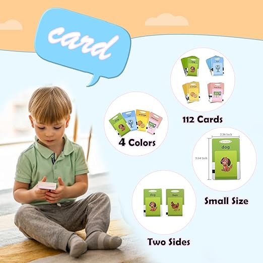 Flash Educational Toy Cards for Toddlers | 112 Flash Cards Learning Toys for Girls & Boys - Tuno Toys