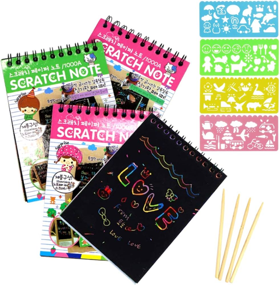 Rainbow Scratch Paper Notepad Medium Size - Tuno Toys