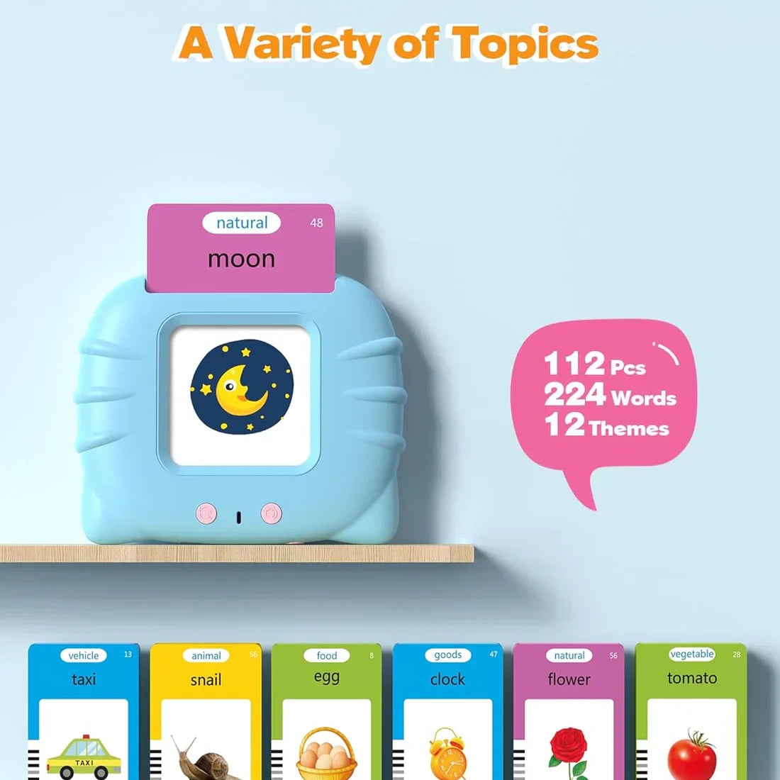 Flash Educational Toy Cards for Toddlers | 112 Flash Cards Learning Toys for Girls & Boys - Tuno Toys