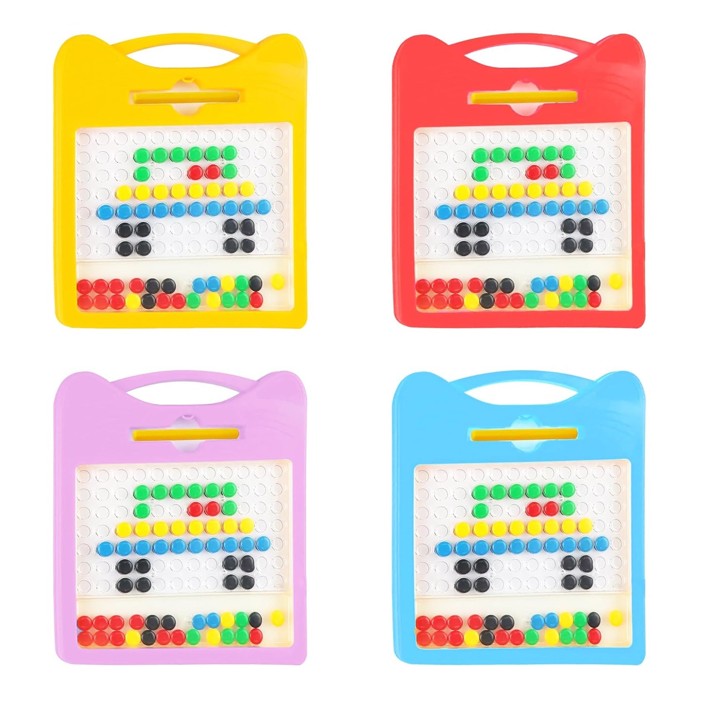 Magnetic Dot Art Drawing Board For Toddlers | Indoor Mini Doodle Board With Magnetic Pen & Beads - Tuno Toys