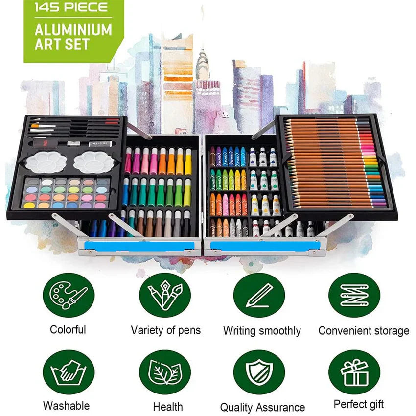 Deluxe Art Drawing Colour Suitcase Kit Set for Kids - Tuno Toys