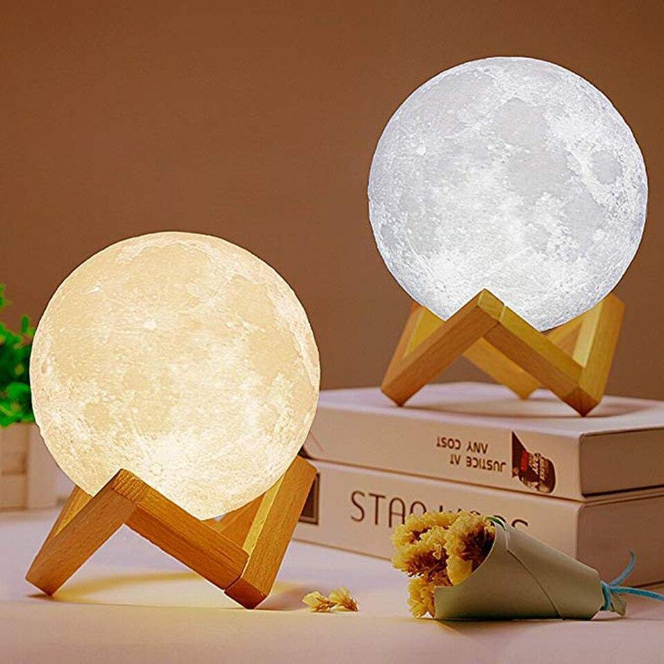 Colour Changeable 3D Moon Lamp With Stand - Tuno Toys