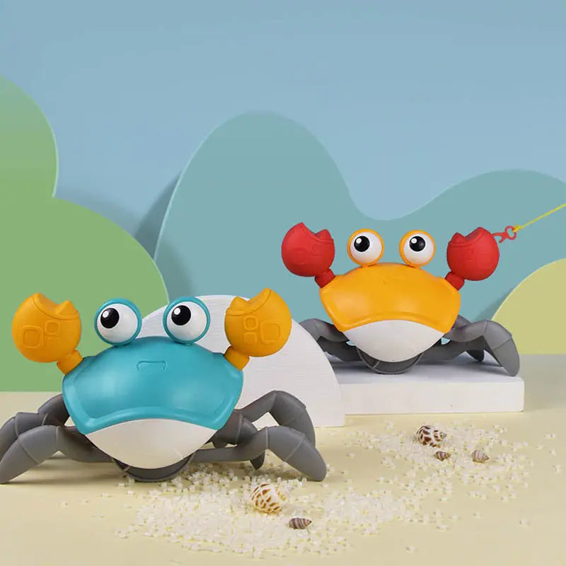 Crawling Crab Toy with Light Up, Interactive Musical Toy with Automatically Avoid Obstacles, USB Rechargeable - Tuno Toys