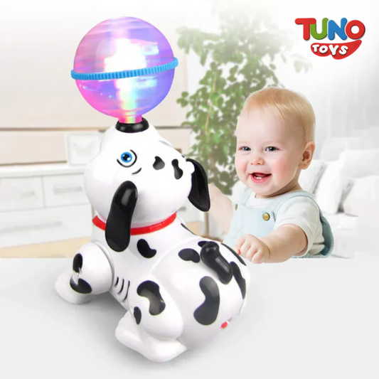 Dancing Dog Toys with Led Lights Flashing and Music, 360 Body Spinning Dog Toy - Tuno Toys