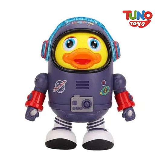 Dancing Space Duck Toy Battery Operated Toy Figure with Lights and Sounds, Dancing Robot with Space Elements Designed for Infants,Babies,Kids (Pack of 1) - Tuno Toys