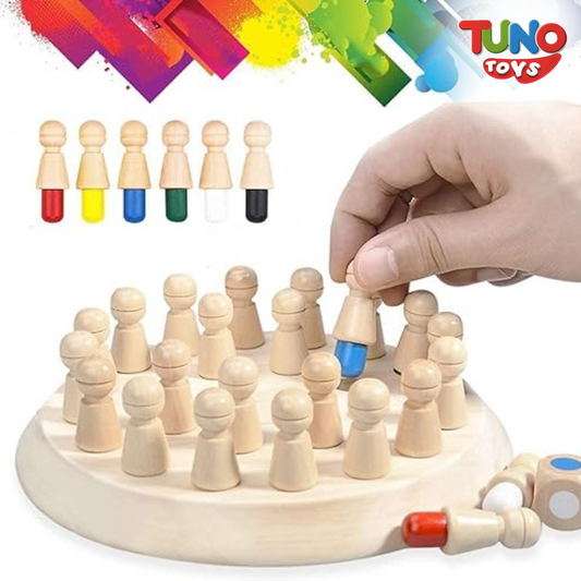 Wooden Memory Chess Board Game Educational Toys for 5 Years + Girls and Boys Memory Building Toys (Memory Chess) - Tuno Toys