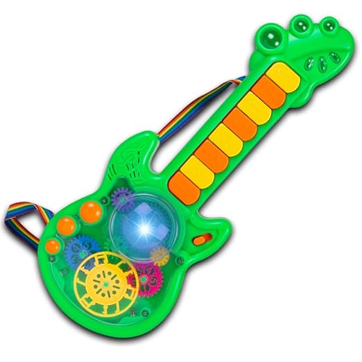 Battery Operated Musical Toy Guitar with 8 Keys & 3D Gear & Flash Light Effects for Kids/Baby/Girls/Boys/Gifts/Toddlers - Tuno Toys