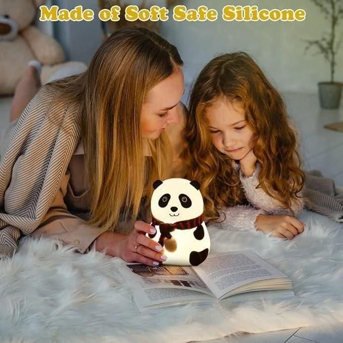 Cute Silicone Panda Night Lamp – Soft USB Rechargeable & LED Light for Kids & Home Decor - Tuno Toys
