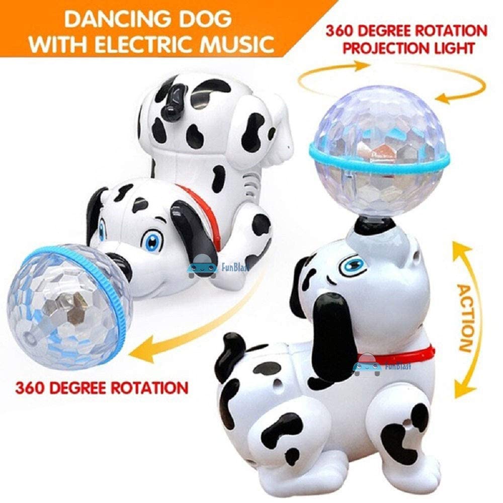 Dancing Dog Toys with Led Lights Flashing and Music, 360 Body Spinning Dog Toy - Tuno Toys