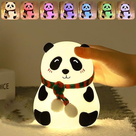 Cute Silicone Panda Night Lamp – Soft USB Rechargeable & LED Light for Kids & Home Decor - Tuno Toys