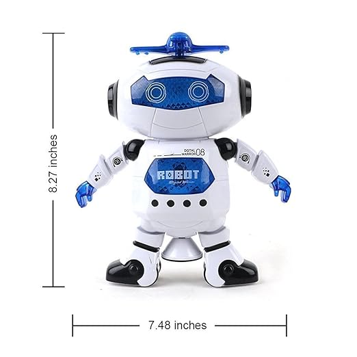 Dancing Naughty Robot with 3D Flashing Lights & Music for Kids, Battery Operated, Multi Color (360 Degree Dancing Smart Robot) - Tuno Toys