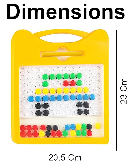 Magnetic Dot Art Drawing Board For Toddlers | Indoor Mini Doodle Board With Magnetic Pen &amp; Beads - Tuno Toys