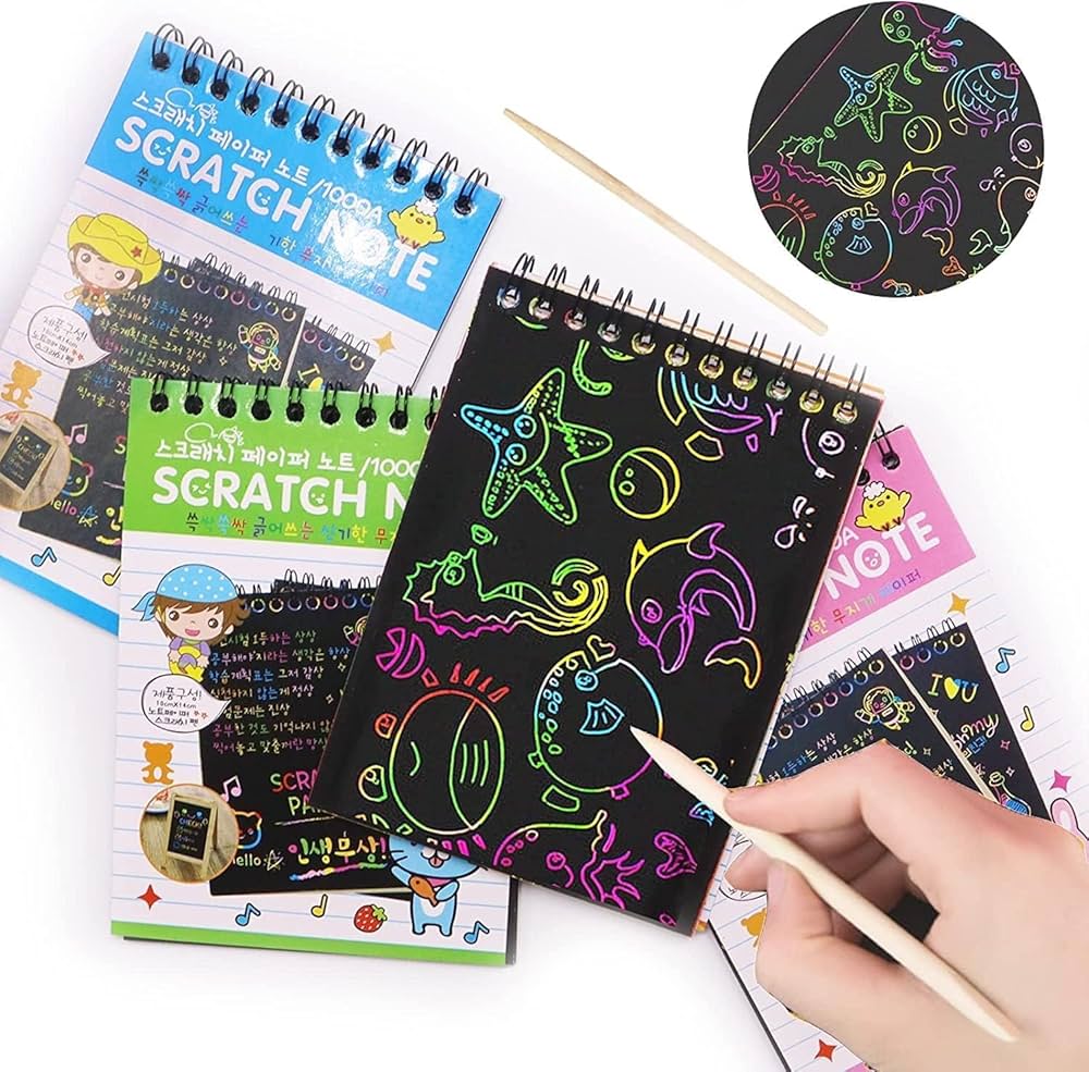Rainbow Scratch Paper Notepad Medium Size - Tuno Toys