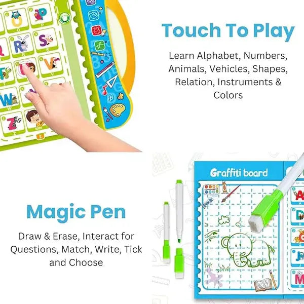 Intelligence E-Book for Kids - Advanced Educational Learning Sound Book (2+ Years) + Free 14000+ Digital Printable Worksheets PDF Tuno Toys