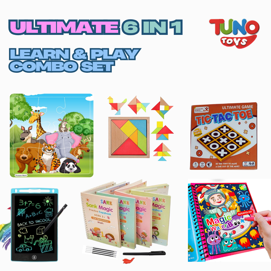 Ultimate 6-in-1 Learn & Play Complete Combo Set for Kids 🎨📖🎮 - Tuno Toys