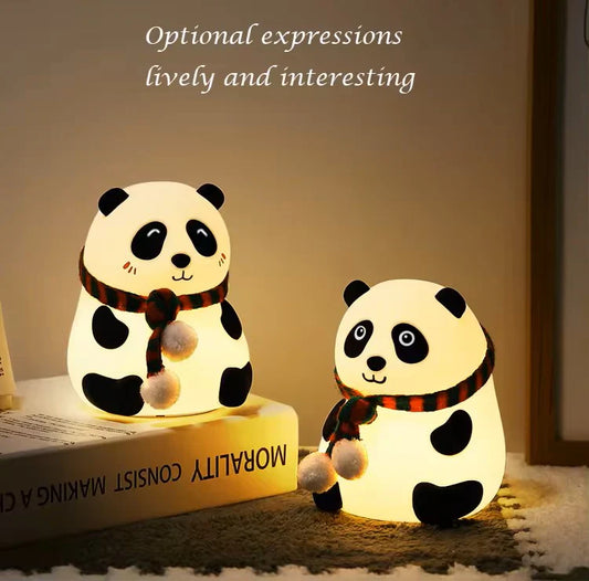 Cute Silicone Panda Night Lamp – Soft USB Rechargeable & LED Light for Kids & Home Decor - Tuno Toys