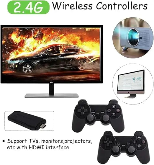 Retro 2.4G Wireless TV Controller Game – Mario/Contra/ Street Fighter/Mustafa & Many 🎮 20000+ Games Tuno Toys