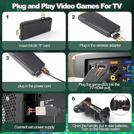 Retro 2.4G Wireless TV Controller Game – Mario/Contra/ Street Fighter/Mustafa & Many 🎮 20000+ Games Tuno Toys