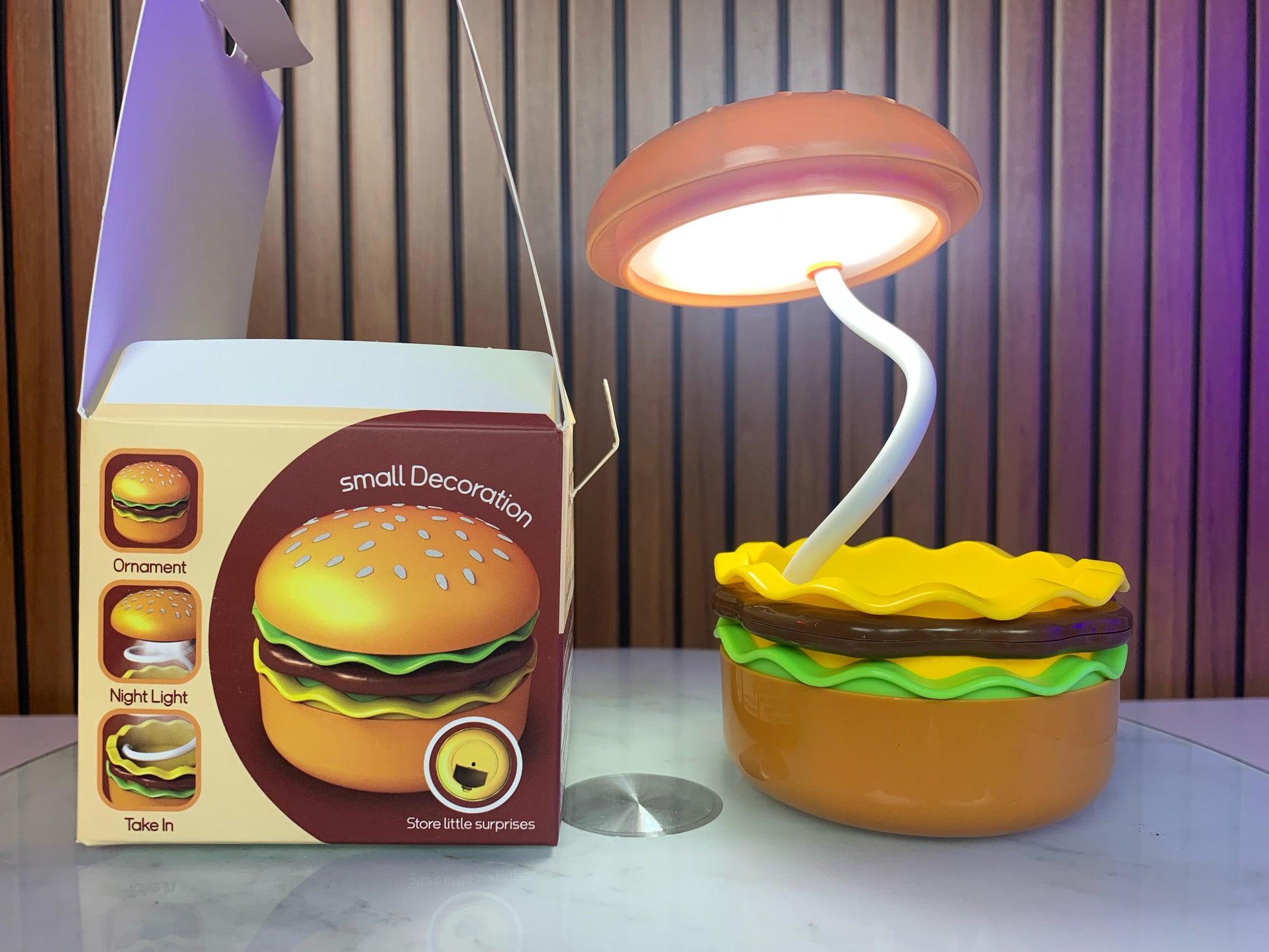 Rechargeable Burger Shape Study Table Lamp for Kids - Tuno Toys
